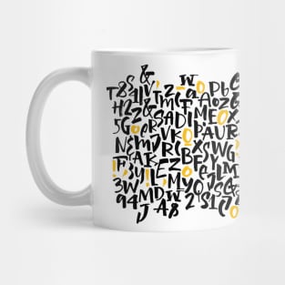 Font uppercase letters punctuation Mug